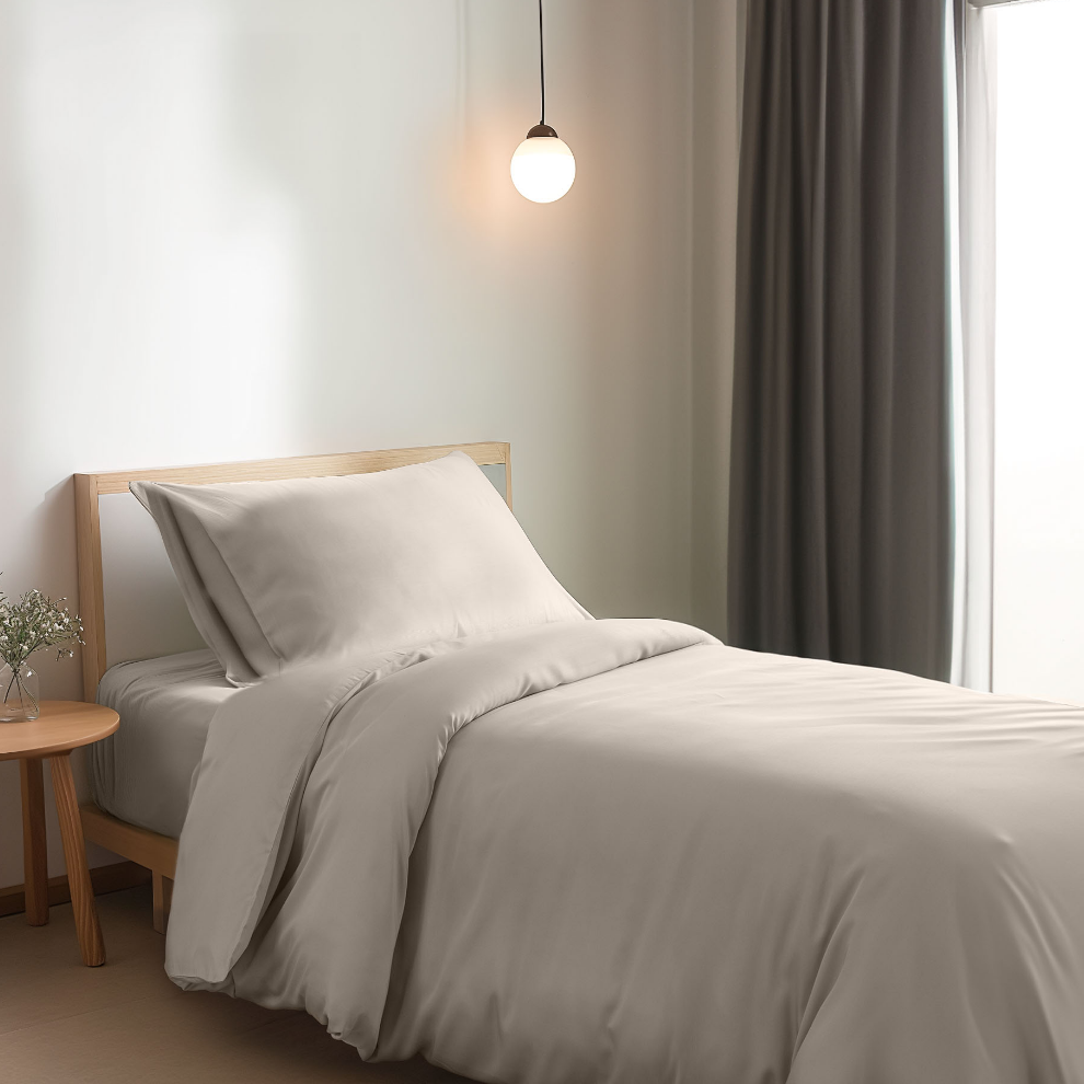 Eenpersoons Beddengoedset Xl - Soft Taupe